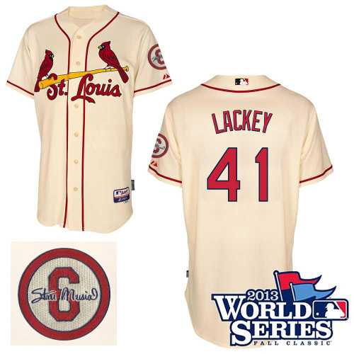 John Lackey #41 Youth Baseball Jersey-St Louis Cardinals Authentic Commemorative Musial 2013 World Series MLB Jersey